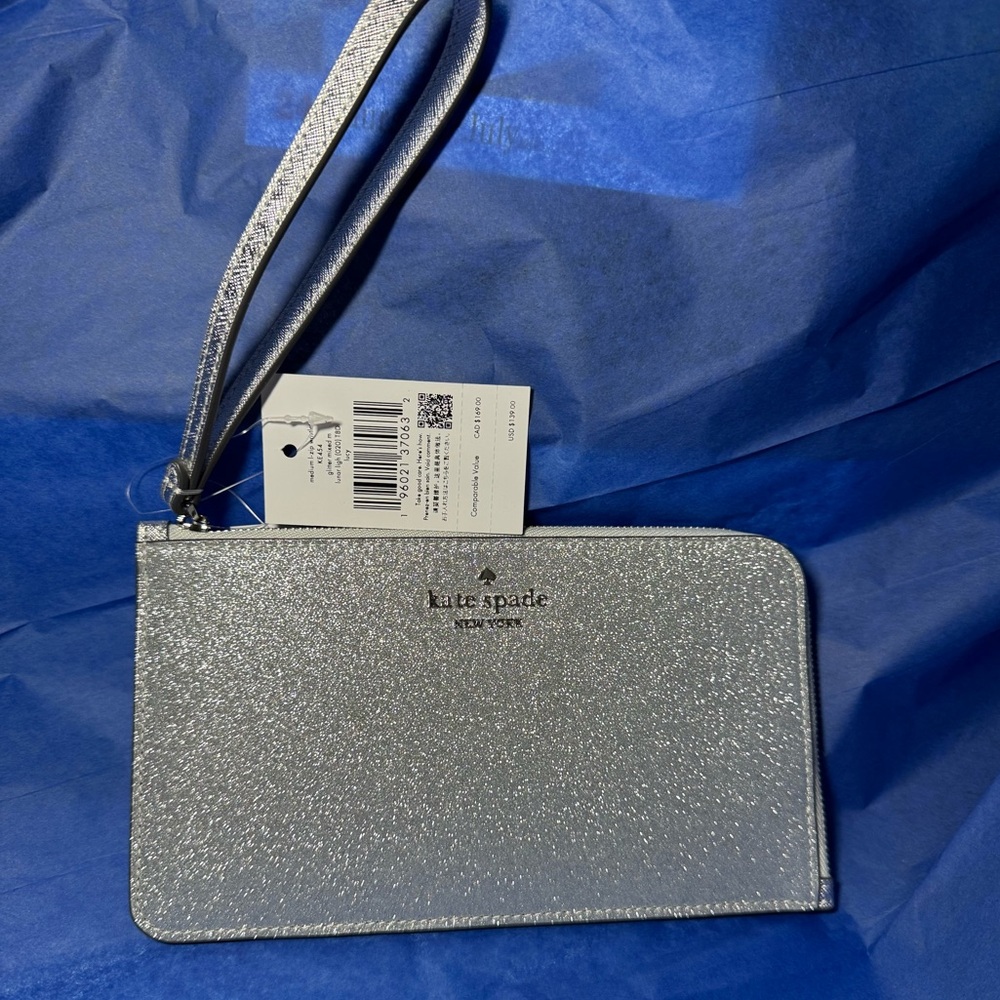 Kate Spade Lucy Glitter Medium L-zip Wristlet